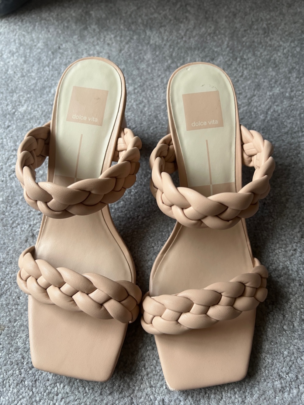 Dolce Vita Braided Slide Mules in Blush